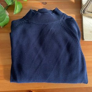 Everlane MockNeck navy long sleeve sweater